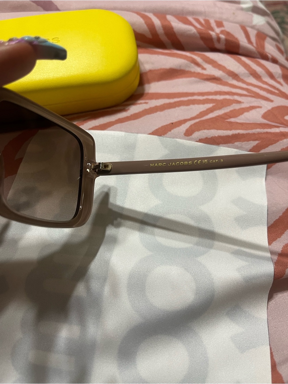 Marc Jacobs Brown Gradient Square Sunglasses with Gold Accents - Picture 4 of 5